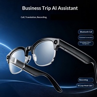 Nouvelles Lunettes Intelligentes IA Sans Écran avec Caméra, Traduction, Q&A par Grand Modèle, Reconnaissance d'Objets, Appel, Photo et Vidéo Transfrontalière, 290mAh