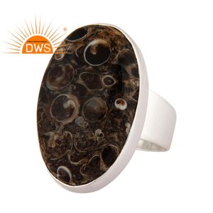 Anillo artesanal de piedras preciosas Turritella Natural de Plata de Ley 925 más vendido, joyería personalizada para mujer, regalo para ella - Product Image 2