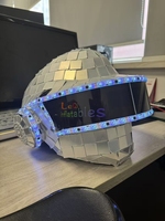 Coiffure de spectacle sur scène casque miroir doré argenté tête Punk lumières LED masques complets chapeau de cosplay couvre-chef pour boîte de nuit