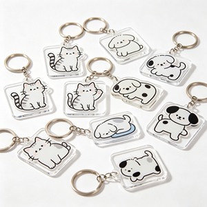 Llaveros Acrílicos Miniatura de Animales, Transparentes y en Capas, Lindos Llaveros de Mascotas para Decoración de Mochilas - Product Image 2