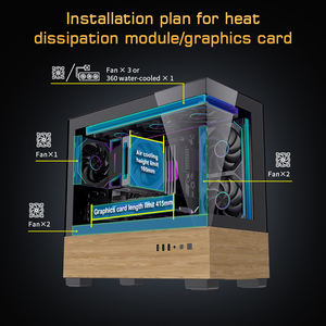 Boîtier <span class=keywords><strong>PC</strong></span> Gaming Full Tower Lovingcool Noir avec Base en Bois et Fenêtre Latérale pour Gamers <span class=keywords><strong>ATX</strong></span>/m-<span class=keywords><strong>ATX</strong></span>/ITX – En Stock - Product Image 6