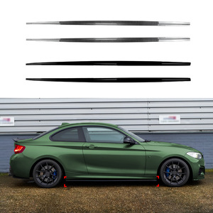 Amp-Z Side Skirts Piano Black Carbon Fiber Texture For Bmw 2 Series F22 F23 M Sport 2014-2019 - Product Image 1