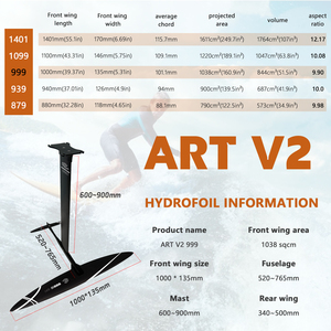 Hotsale ART V2 999 ฟูลคาร์บอน ฟอยล์บอร์ด ปีกกว้าง 1038 ตารางเซนติเมตร ปีกหน้า/ปีกหลัง/ลำตัว/เสาไฮโดรฟอยล์ พร้อมกระเป๋า JFS ART V2 - Product Image 4