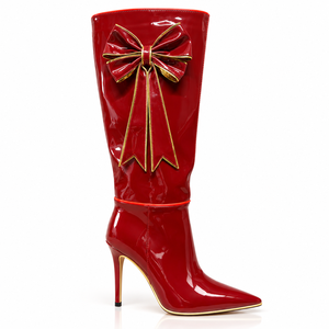 Bottes de Noël personnalisées à LED lumineuses, chaussures de soirée à talons hauts, idéales pour les fêtes de Noël et les décorations festives - Product Image 3