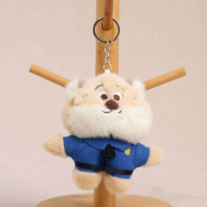 Llaveros de Peluche: Lindos Conejitos Policías <span class=keywords><strong>Judy</strong></span> <span class=keywords><strong>Hopps</strong></span> y Nick Wilde, y el Oficial Clawhauser, Muñecos de Peluche para Decoración de Mochilas - Product Image 6