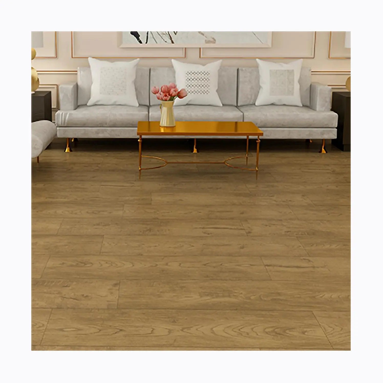Luxury SPC Vinyl Waterproof Tiles Flooring 3.2mm-8mm Wooden Texture PVC 100% Virgin Materials