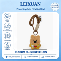 Porte-clés en peluche Quokka mignon, poupée Quokka avec poche cœur à carreaux, cordon tressé, pendentif de sac pour sac à dos, sac à main, cadeau d'anniversaire ou de fêtes