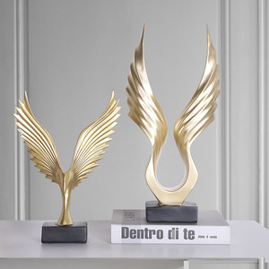 Creativo Desktop scultura animale Polyresin Eagle <span class=keywords><strong>statue</strong></span> ornamenti decorazione della casa arredamento in oro all'ingrosso - Product Image 3