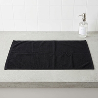 Serviette de sport noire en coton pur tissé 500 GSM pour adulte, 50x100cm, très absorbante, personnalisable avec logo OEM pour fitness, salon, hôtel, spa - Vente en gros