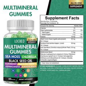 Gommes multiminérales Complément alimentaire tout-en-un avec racine <span class=keywords><strong>de</strong></span> bardane, mousse <span class=keywords><strong>de</strong></span> mer, chlorella, ashwagandha, <span class=keywords><strong>miel</strong></span> <span class=keywords><strong>de</strong></span> <span class=keywords><strong>Manuka</strong></span> pour soutenir l'immunité - Product Image 2
