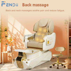 Equipamento para Salão de Beleza, Cadeira de Pedicure de Alto Padrão com Massagem nas Costas e Bacia de Spa para Pés em Vidro - Product Image 4
