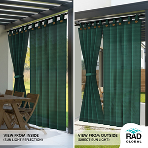 ผ้าม่านวงกลมสำหรับกลางแจ้ง 150 GSM สีเขียวป่า พร้อมความสง่างามที่ได้รับแรงบันดาลใจจากธรรมชาติ สำหรับพื้นที่กลางแจ้งที่มีลมพัดและระเบียงที่ผ่อนคลาย - Product Image 4