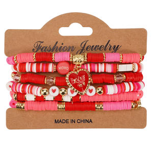 Joyería de Moda, Pulseras de Cuentas con Dijes de Corazón, Regalo de San Valentín para Mujer, Hecho en China - Product Image 5
