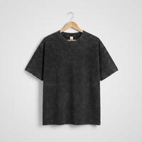 T-shirt Homme Streetwear et Workwear en Coton Pur Lavé et Vieilli 240g, Coupe Oversize, Motif Imprimé, Logo au Dos, Manches Courtes, Robuste