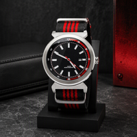 Montre-bracelet à quartz pour homme avec boîtier en acier inoxydable, bracelet en nylon, légère et décontractée