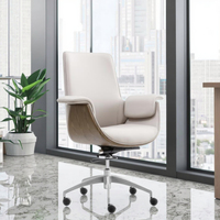 Chaise de bureau exécutive moderne promotionnelle en cuir, inclinable, avec base chromée et hauteur réglable