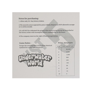 Échantillon Conception gratuite Gratter Taux gagnants personnalisés Papier couché Impression numérique Carte de loterie - Product Image 5