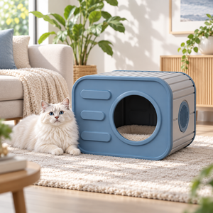 Casa Moderna para Gatos <span class=keywords><strong>de</strong></span> Interior, <span class=keywords><strong>Cueva</strong></span> Ventilada <span class=keywords><strong>de</strong></span> PP para Mascotas, Refugio para Gatos y Perros Pequeños, Fácil <span class=keywords><strong>de</strong></span> Limpiar - Product Image 3