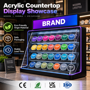 Exhibidores de Cigarrillos LED HVX <span class=keywords><strong>para</strong></span> Snus y <span class=keywords><strong>CBD</strong></span> - Estantes Personalizados de Acrílico y Aleación Metálica Ecológicos <span class=keywords><strong>para</strong></span> Tiendas de Tabaco y Conveniencia - Product Image 1