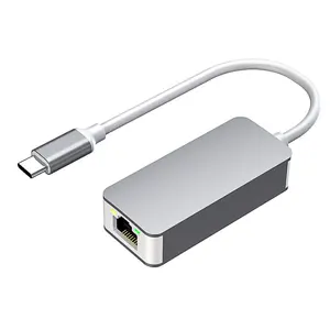 Konverter Ethernet berkabel, kartu jaringan eksternal Tipe C ke RJ45, adaptor Lan untuk Windows 11, 2500M USB C 2.5G