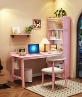Bureau d'angle en bois massif avec étagère, bureau d'ordinateur en forme de L avec rangement latéral pour le bureau à domicile
