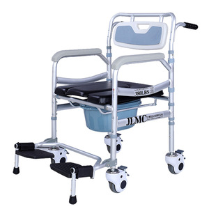 Zs <b>Folding</b> Commode Chair Aluminum Alloy Wheeled Portable Toilet <b>Stool</b> For Elderly Care - Product Image 5