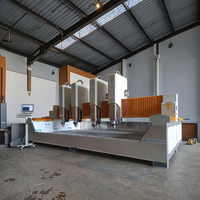 Scie à pont CNC pour la découpe de pierre, machine 4+1 axes pour marbre et granit, monobloc avec moteur, contrôle PLC, haute efficacité, utilisation facile