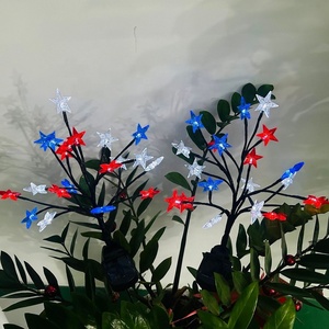 Le festival de la fête de l'indépendance des États-Unis branche d'arbre à énergie solaire montée au sol rouge bleu blanc étoile à <span class=keywords><strong>cinq</strong></span> branches lumières décoratives - Product Image 4