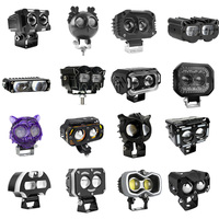 LELANPU Fábrica OEM/ODM, Lente de Rejilla Personalizada, Ojo de Ángel, Luz Antiniebla Auxiliar Externa, Luz de Trabajo LED, Focos LED para Motocicleta