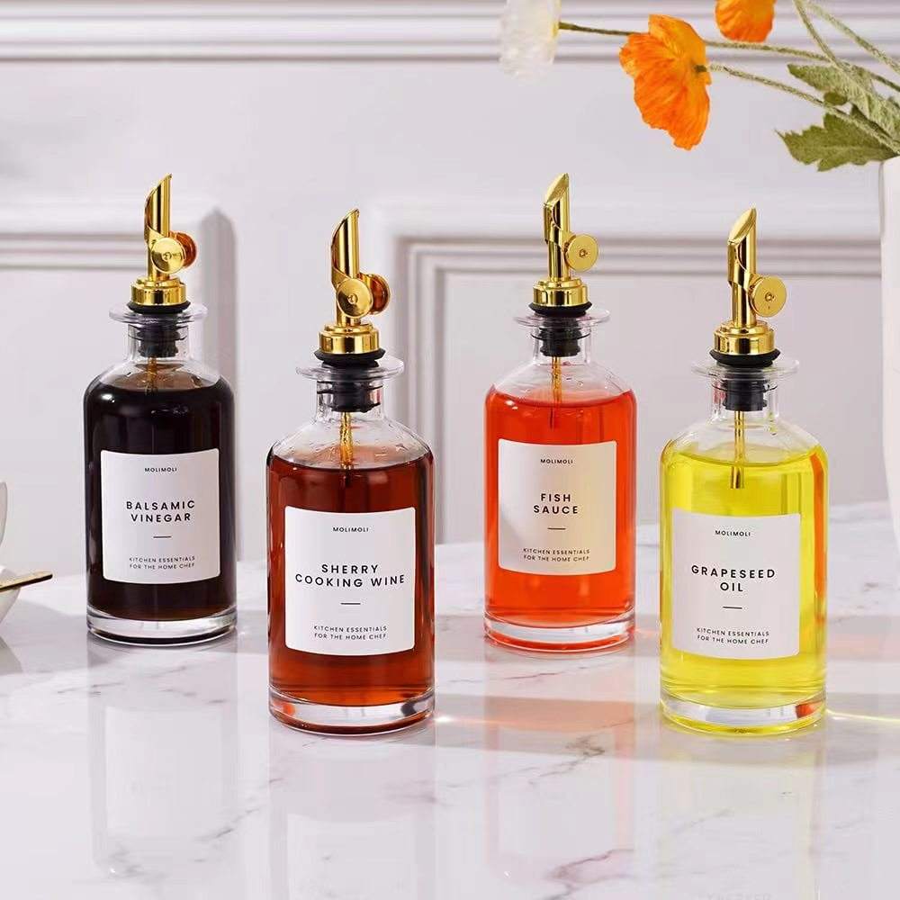 Olio Spray Bouteilles Huile Olive Newk - 2x500ml Verre Vert Avec Bec Verseur Et Entonnoir - Distributeur Huile/Vinaigre Bocaux Le Parfait