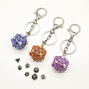 Juego de Dados Poliédricos Metálicos Mini D&D al por Mayor, Jaula Abrible para D20, Llavero Portátil, 7 Piezas Pequeñas, para Juegos de Mesa RPG - Product Image 3
