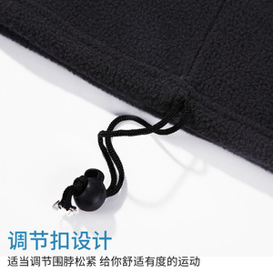 Reflective Strip Neck Warmer Fleece Lined Thickened Windproof Cycling Face Mask Unisex Adult Solid Color - Product Image 5