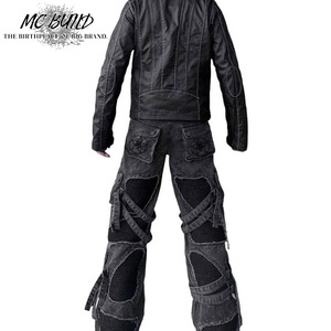 MC BUILD New Trend Multi Belt Broken Custom Baggy <span class=keywords><strong>Jeans</strong></span> Tallas grandes <span class=keywords><strong>Jeans</strong></span> para hombre con parches y diseño de bolsillos - Product Image 4