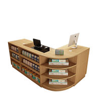 Comptoir de caisse de supermarché, magasin de commodité, caisse de caisse en bois, vente au détail, vente au détail