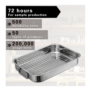 Sartenes para hornear profundas de primera calidad, tostador de pavo Plus, bandeja Rectangular para horno grande, bandeja para asar de acero inoxidable - Product Image 1