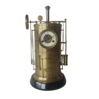 Horloge industrielle antique en laiton massif de style français, à roue à vapeur, 8 jours d'autonomie
