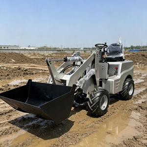 Mini-chargeuse compacte électrique blanche pour travaux agricoles, de construction et de jardinage, tracteur articulé - Product Image 3