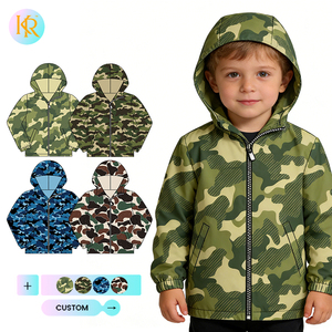Veste coupe-vent imperméable à fermeture éclair personnalisée KERUI pour enfants, garçons et filles, imprimés occidentaux - Product Image 1