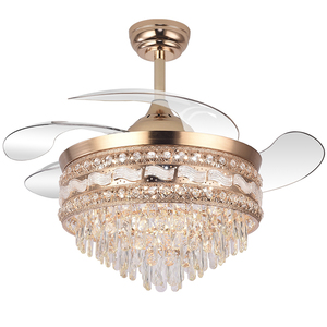 Quạt trần đèn pha lê Y334 mới với điều khiển từ xa 42 inch 110/220v, đèn led, đèn chùm - Product Image 6