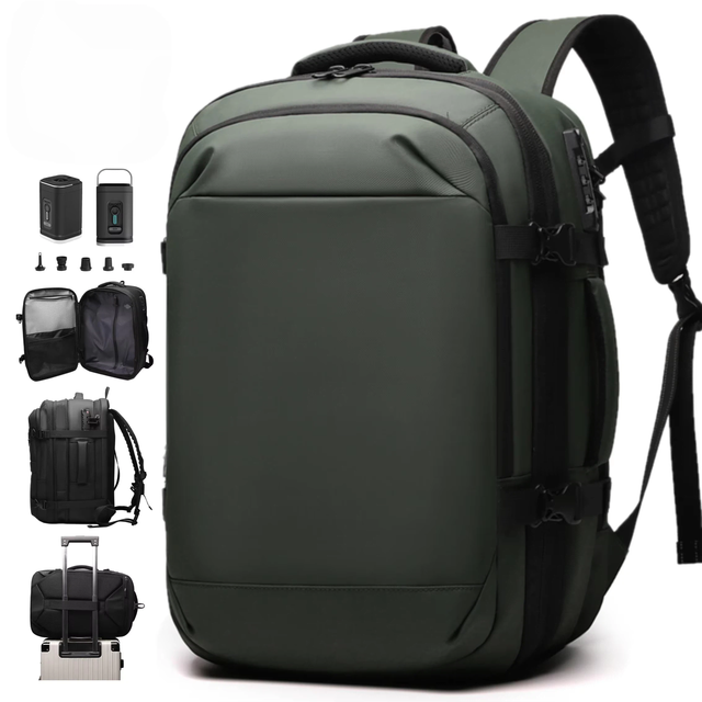 Modern Urban Laptop Backpack Waterproof 15.6 Inch Business Commuter Bag with Anti-Theft Features and Air Cushion Belt