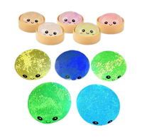Dumpling Squishy 8,5 CM Lumineux dans le Noir Mignon et Durable avec Paillettes Jouet Squishy Dumpling Prêt à Expédier