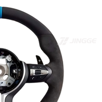 Volant de voiture sport MP à rayures bleues plates pour BMW M3 F30 F10 F21 F22 F15 F16 F45 F32 F33 E70 E90 E71 E72 E92 E93 E60