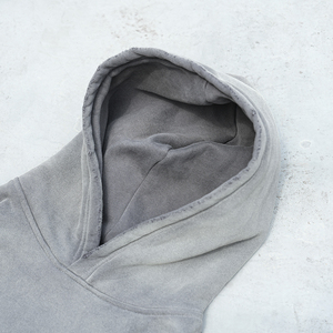 Sweat à capuche court et épais en coton Gsm surdimensionné avec logo personnalisé pour hommes Sweats à capuche lavés à l'acide - Product Image 5