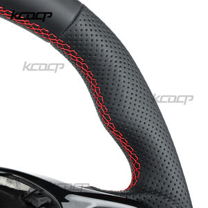 Volant en cuir de fibre de carbone personnalisé adapté pour <span class=keywords><strong>Ford</strong></span> Transit Kuga St <span class=keywords><strong>Tourneo</strong></span> C-MAX V348 mk8 2018 2019 <span class=keywords><strong>2023</strong></span> 2021 2022 - Product Image 3