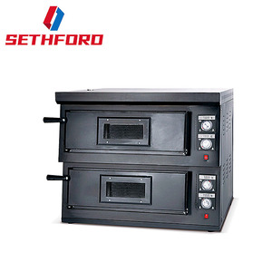 Horno eléctrico comercial de Pizza con piedra de cerámica, encimera de una sola cubierta, Color negro, 60x60cm - Product Image 2