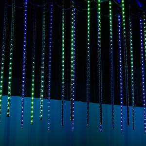 Tubos de Meteoritos Coloridos de 360°, DC12V, 64 LED, 32 Píxeles, Cadena de Luces para Árboles, Pista de Baile, IP67, Impermeable, Iluminación para Festivales al Aire Libre - Product Image 1