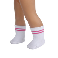 MSYO Chaussettes miniatures pour poupées de 18 pouces, jouet en peluche, jouet DIY, matériau en dacron, accessoires pour poupées américaines