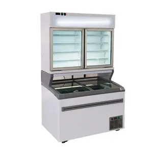convenience store frozen food ice cream display freezer refrigerator mother-child freezer showcase upright freezer
