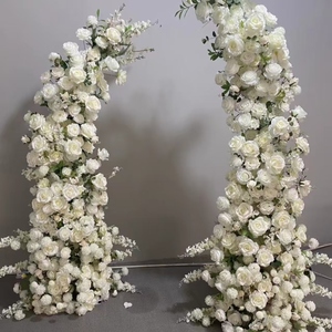 Ensemble de décoration d'entrée de mariage personnalisé, forêt enchantée, 5D réaliste, fait main, bleu bébé, arche de roses rouges artificielles - Product Image 3