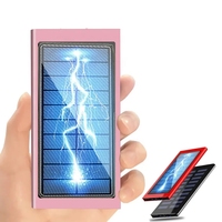 Nouvel arrivage de chargeur solaire portable Smart Slim 10000mah Power Bank Charge rapide avec lumière LED 20000mah étanche